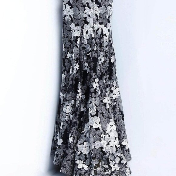 SALE NWT Jovani 61380SC Embroidered Prom Dress Black/Gray 10 - Picture 4 of 6